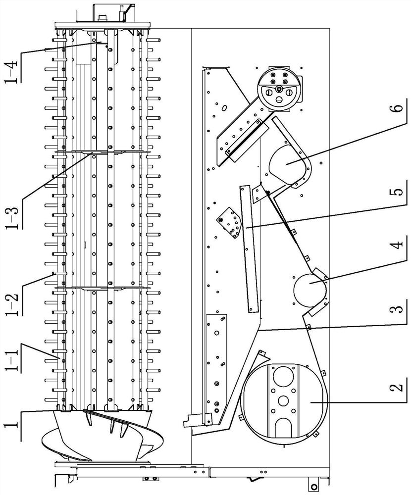 Cleaning device for vertical axial flow harvester