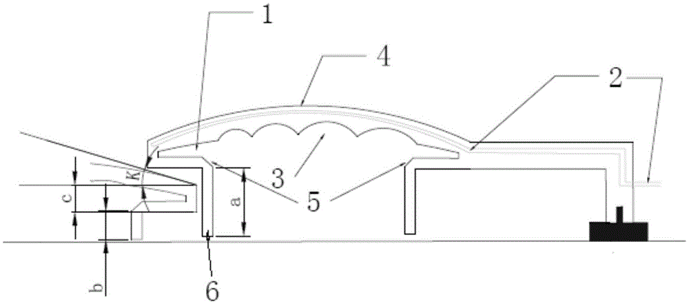 An evaporation source baffle structure