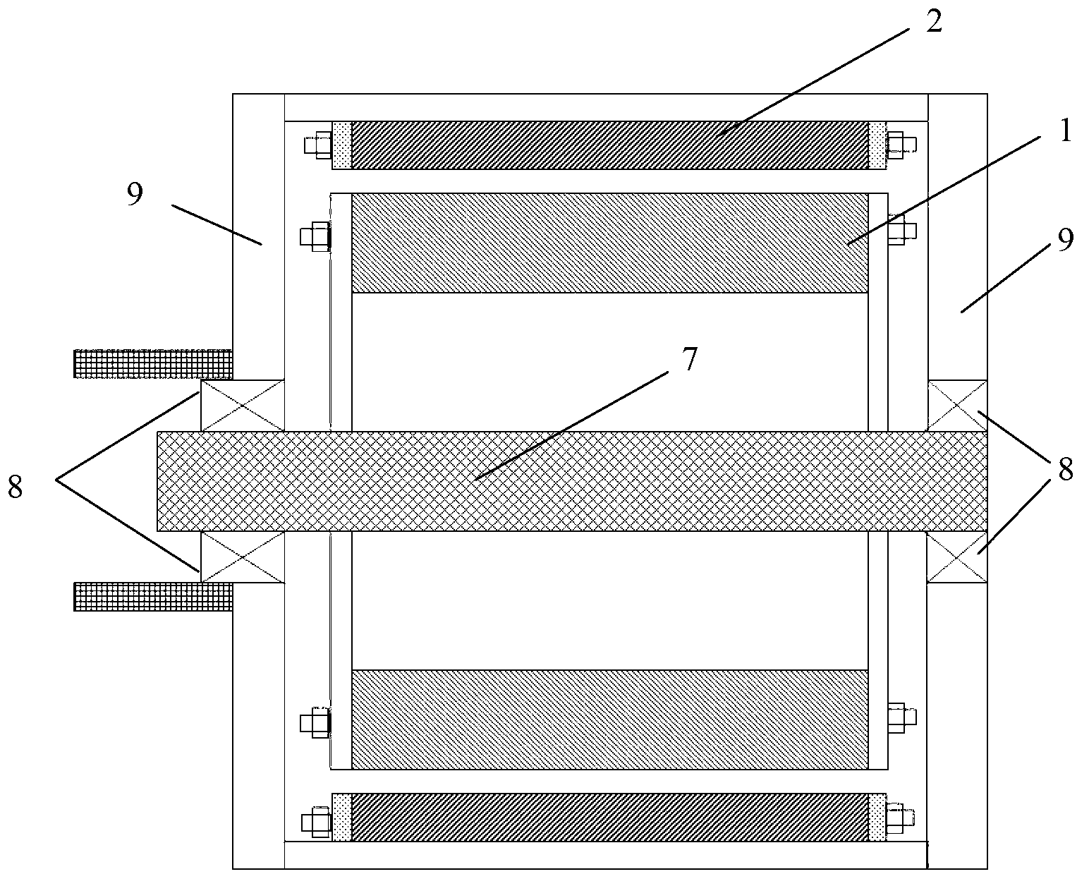 Cage barrier spliced outer rotor stator double-winding alternating current motor and control method thereof