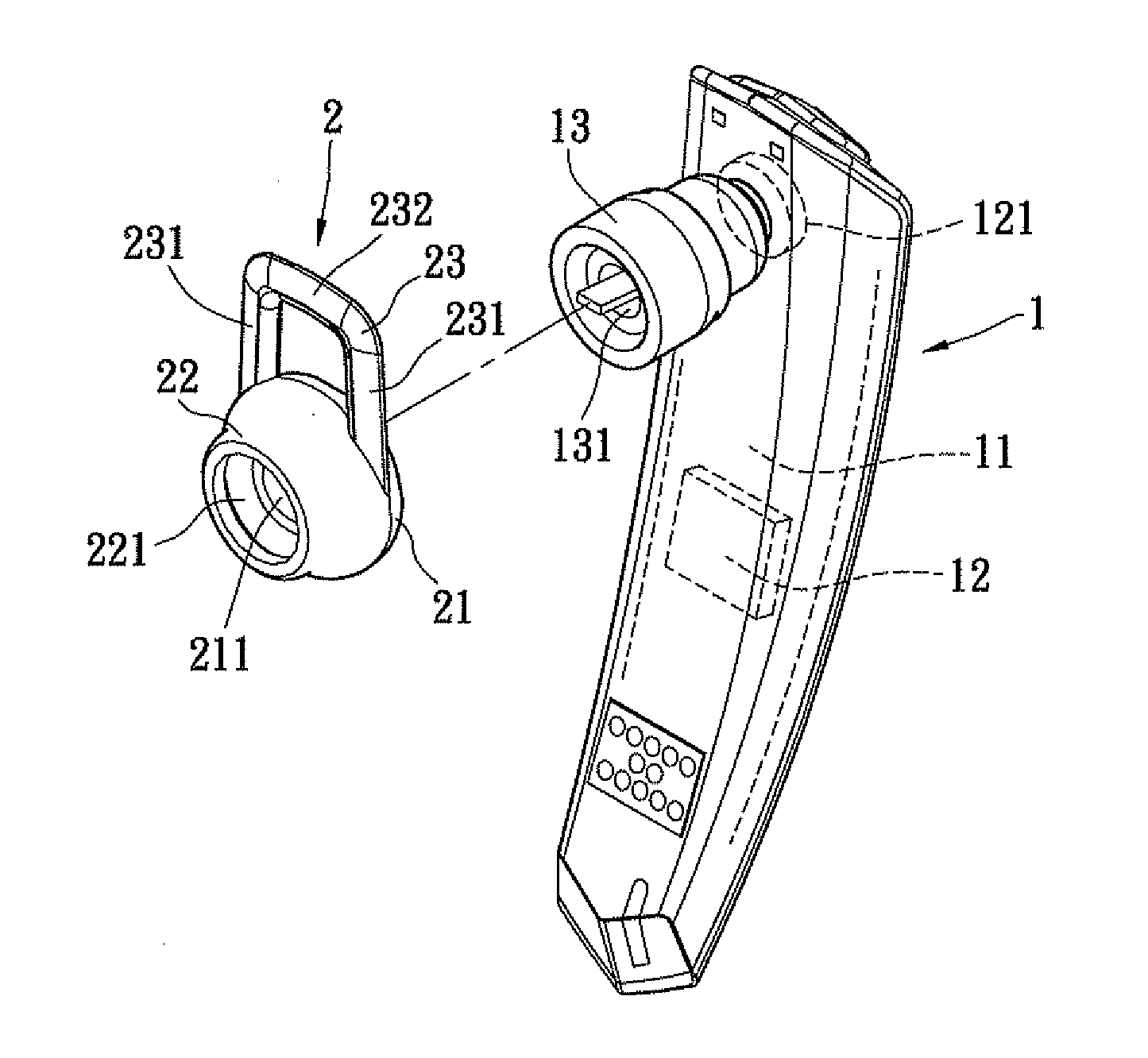 Earphone with a fixed function and earplug with a fixed function