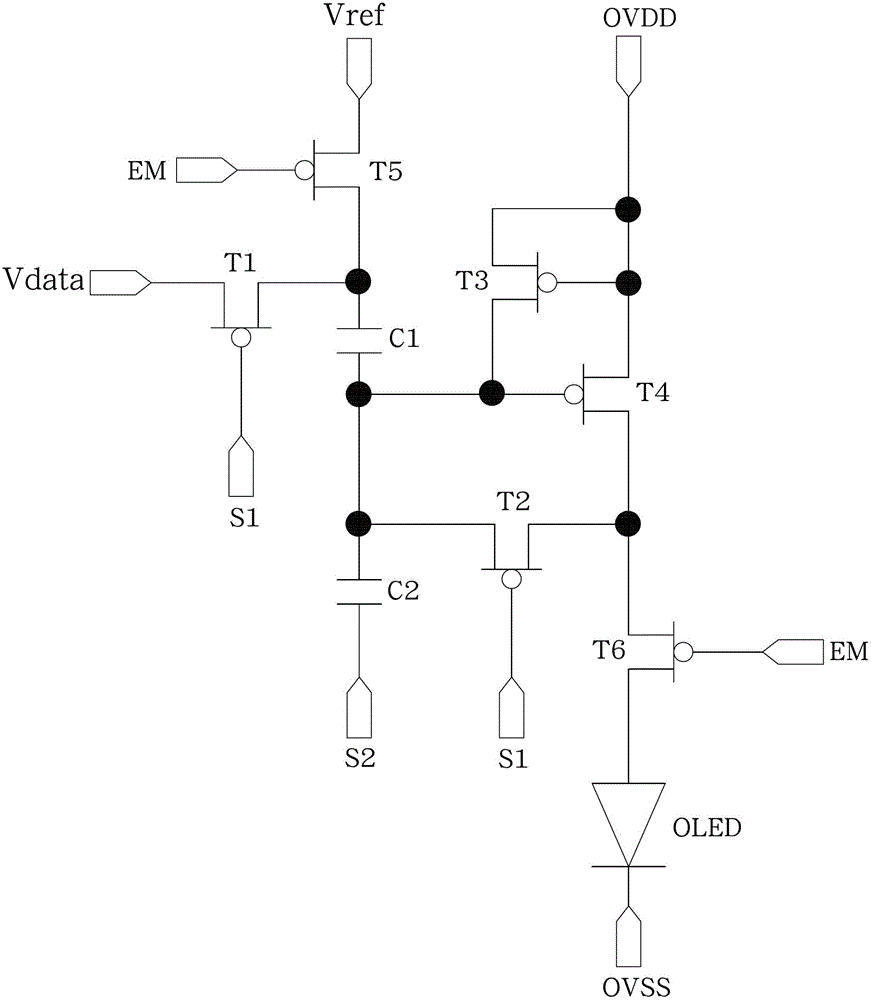 Pixel compensation circuit for AMOLED (Active Matrix/Organic Light Emitting Diode) displayer