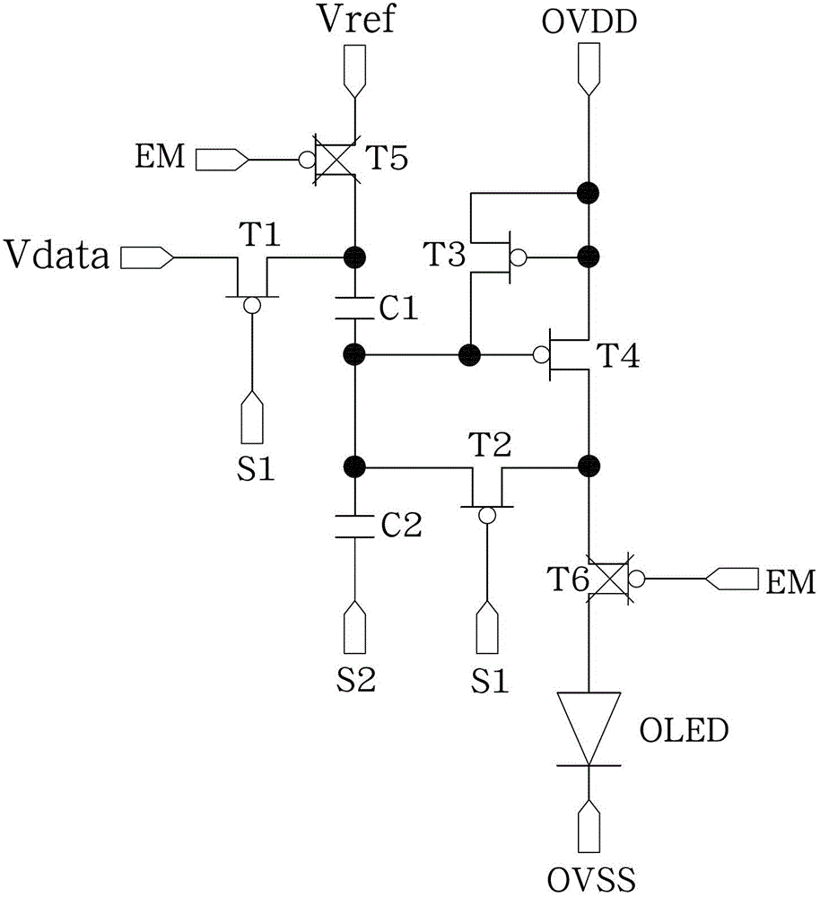 Pixel compensation circuit for AMOLED (Active Matrix/Organic Light Emitting Diode) displayer