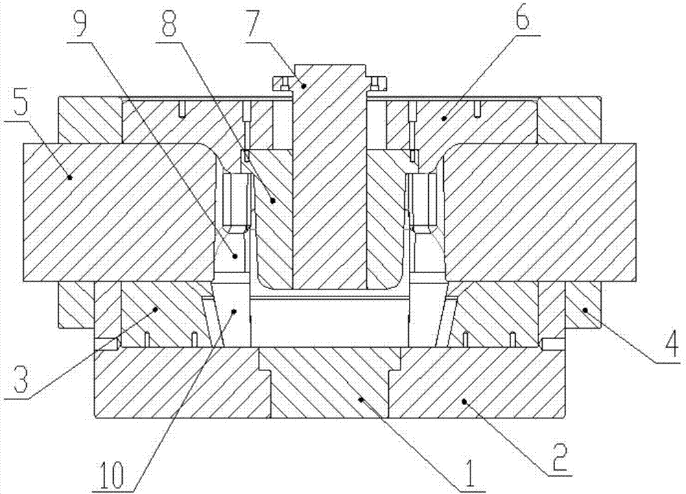 Forging die for large hinge beam and production process of large hinge beam