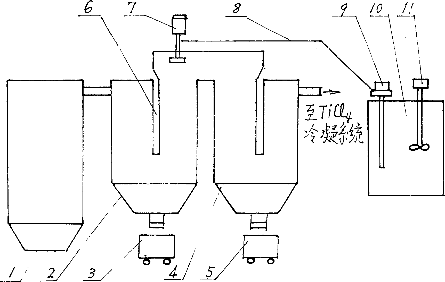 Apparatus and method for treating titanium tetrachloride slurry containing vanadium