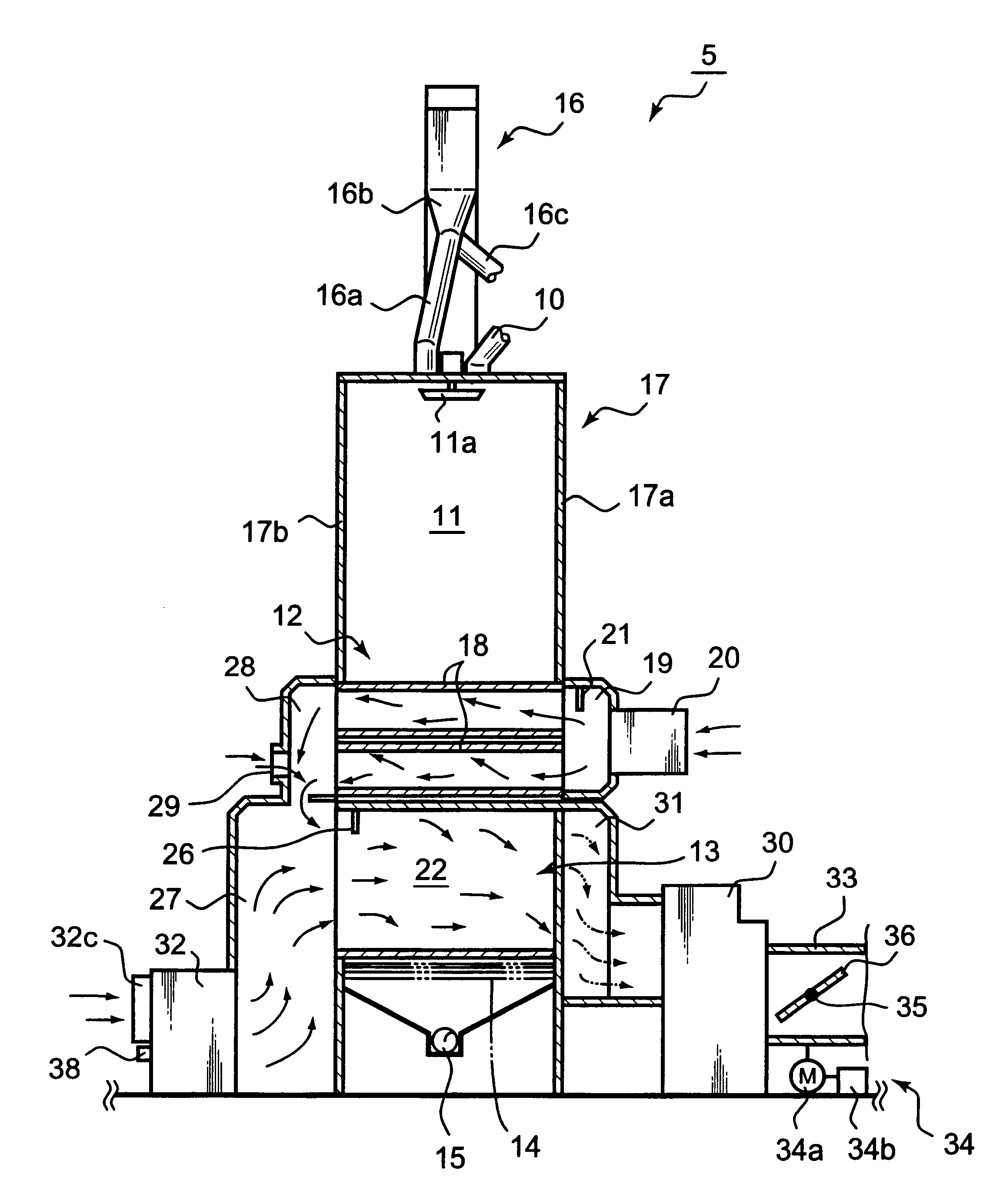 Circulating type grain drying machine