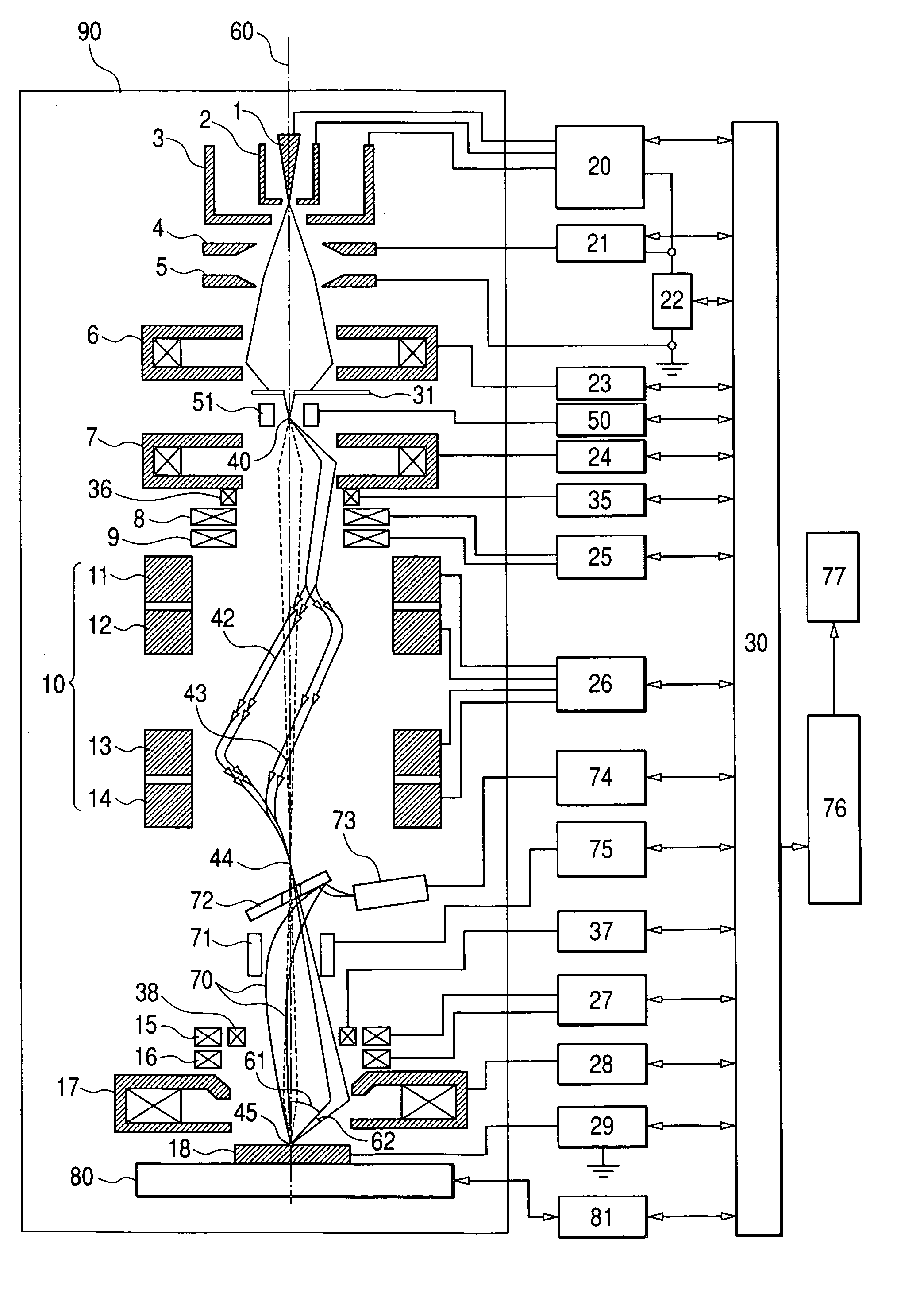 Charged particle beam column