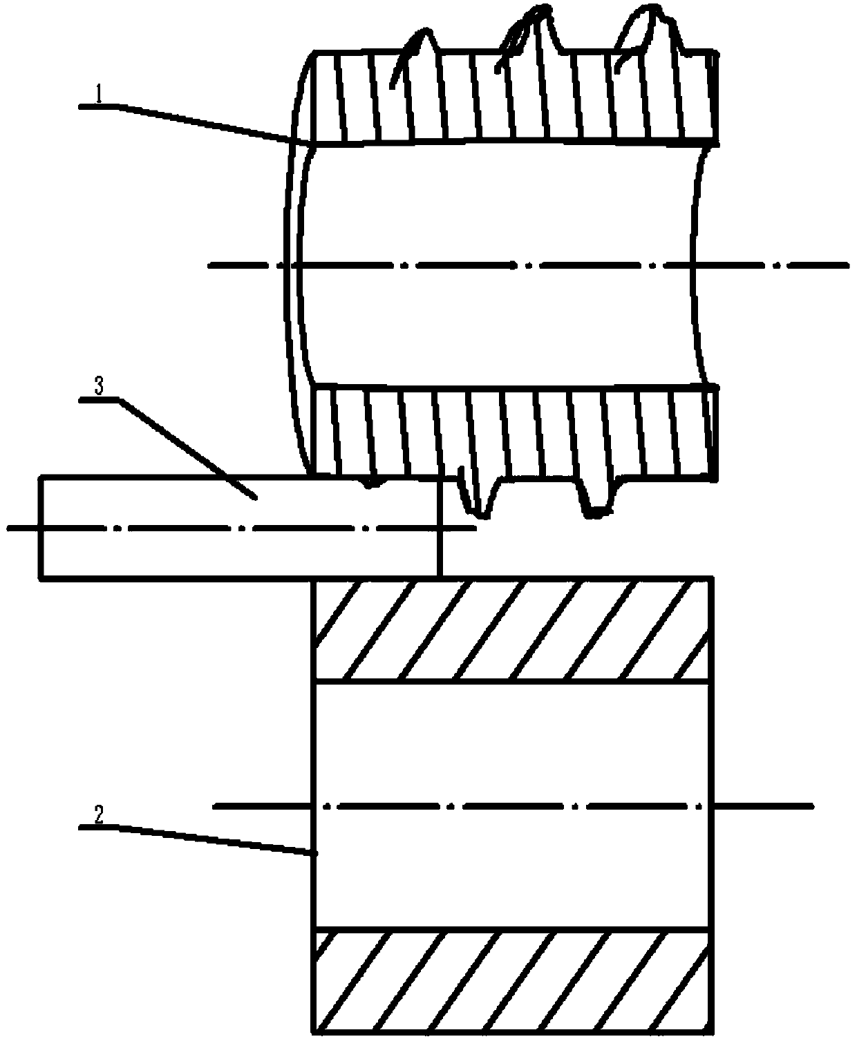 Efficient near-net forming method for single-port type oblique rolling ball-milled steel sections