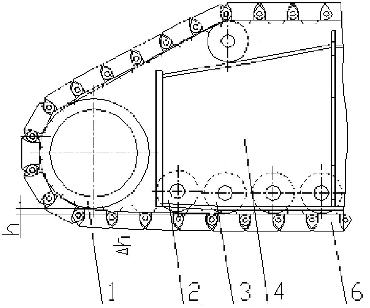 Cater-pillar track chassis and caterpillar crane