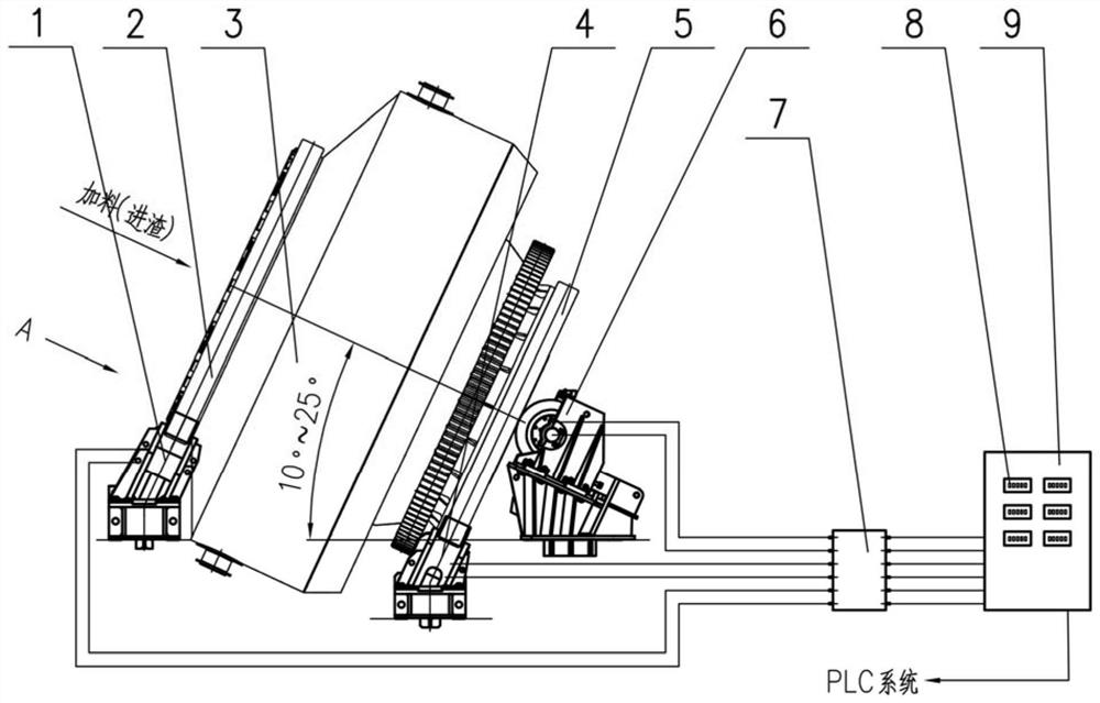 Real-time pressure detection supporting device for slag treatment roller