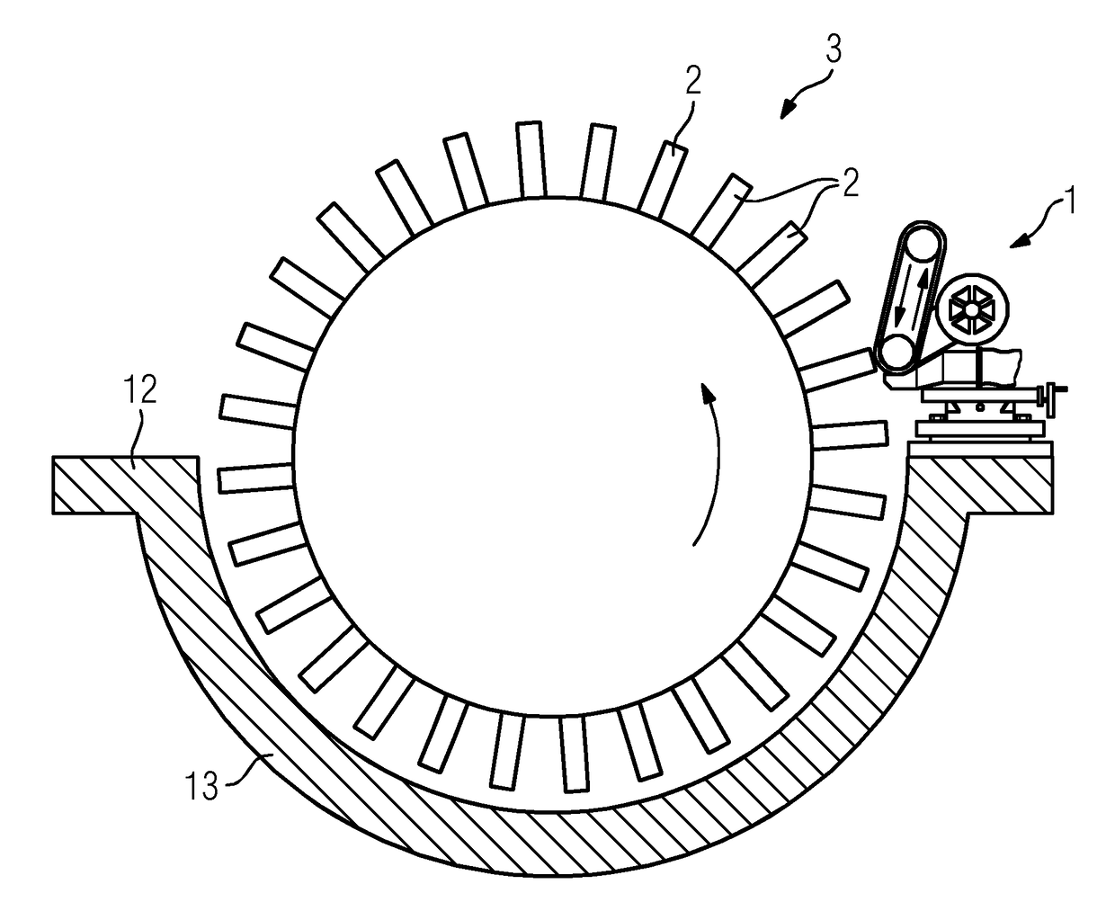 Method and apparatus for shortening the rotor blades of a turbomachine