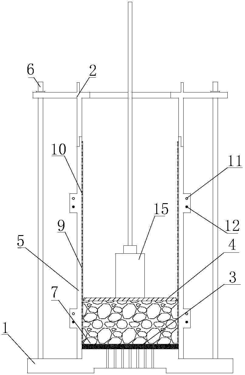 A kind of monomolecular high polymer rockfill material triaxial sample preparation equipment and using method