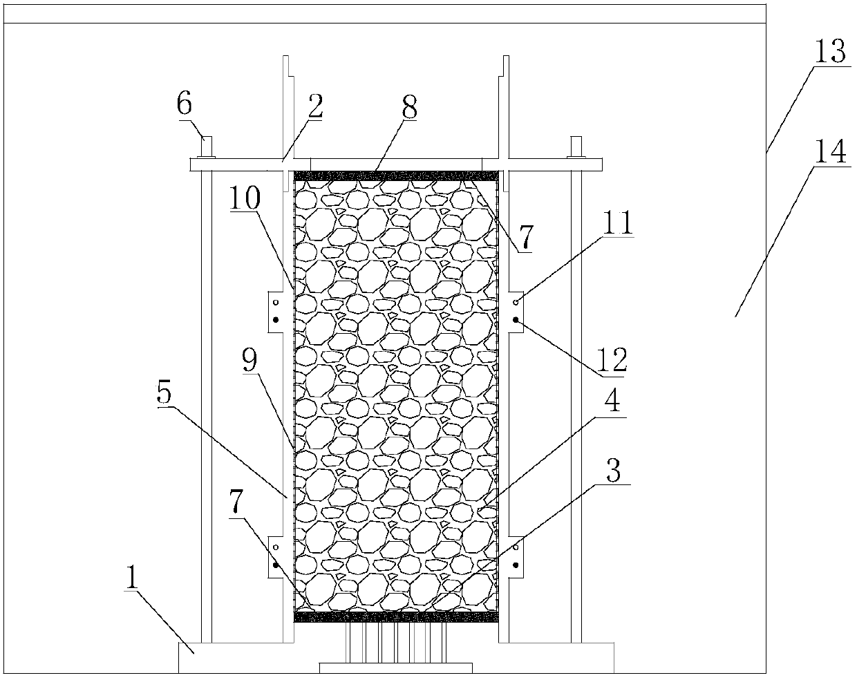 A kind of monomolecular high polymer rockfill material triaxial sample preparation equipment and using method