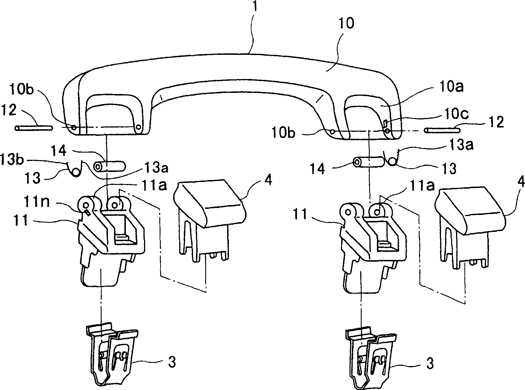 Clamp for mounting component and mounting structure of component