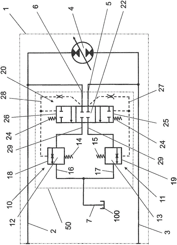 Loop-flushing-system for hydrostatic apparatus