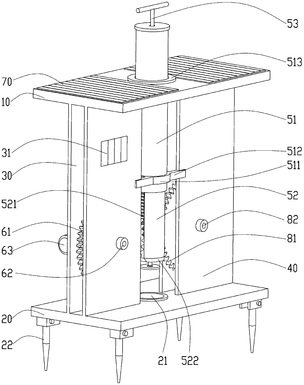 Portable mechanical automatic soil sampling device