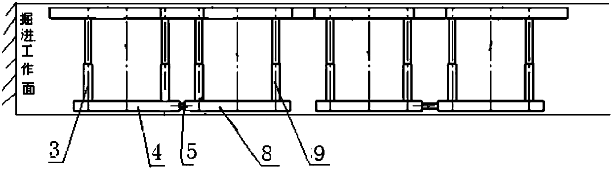 Temporary support method of cross-supported longitudinal beams in excavation face