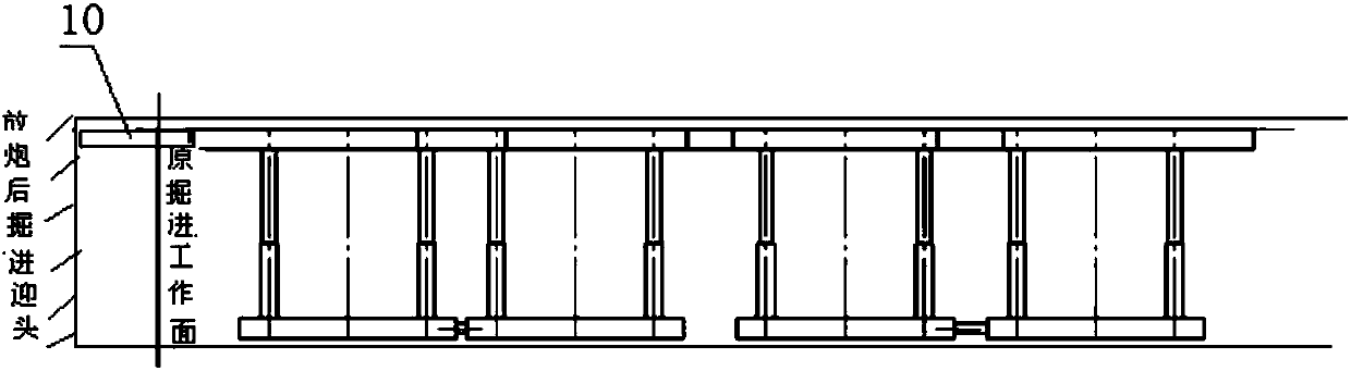 Temporary support method of cross-supported longitudinal beams in excavation face