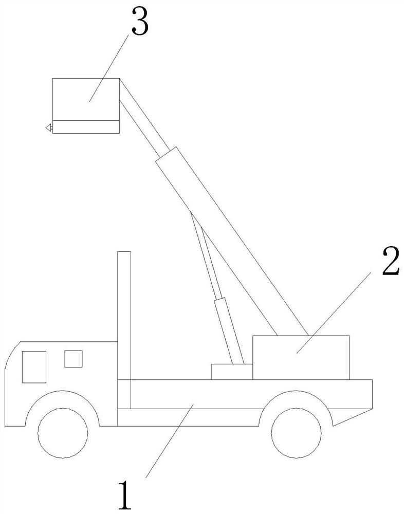 A pneumatic broken window clamping device at the top of a rescue aerial ladder vehicle