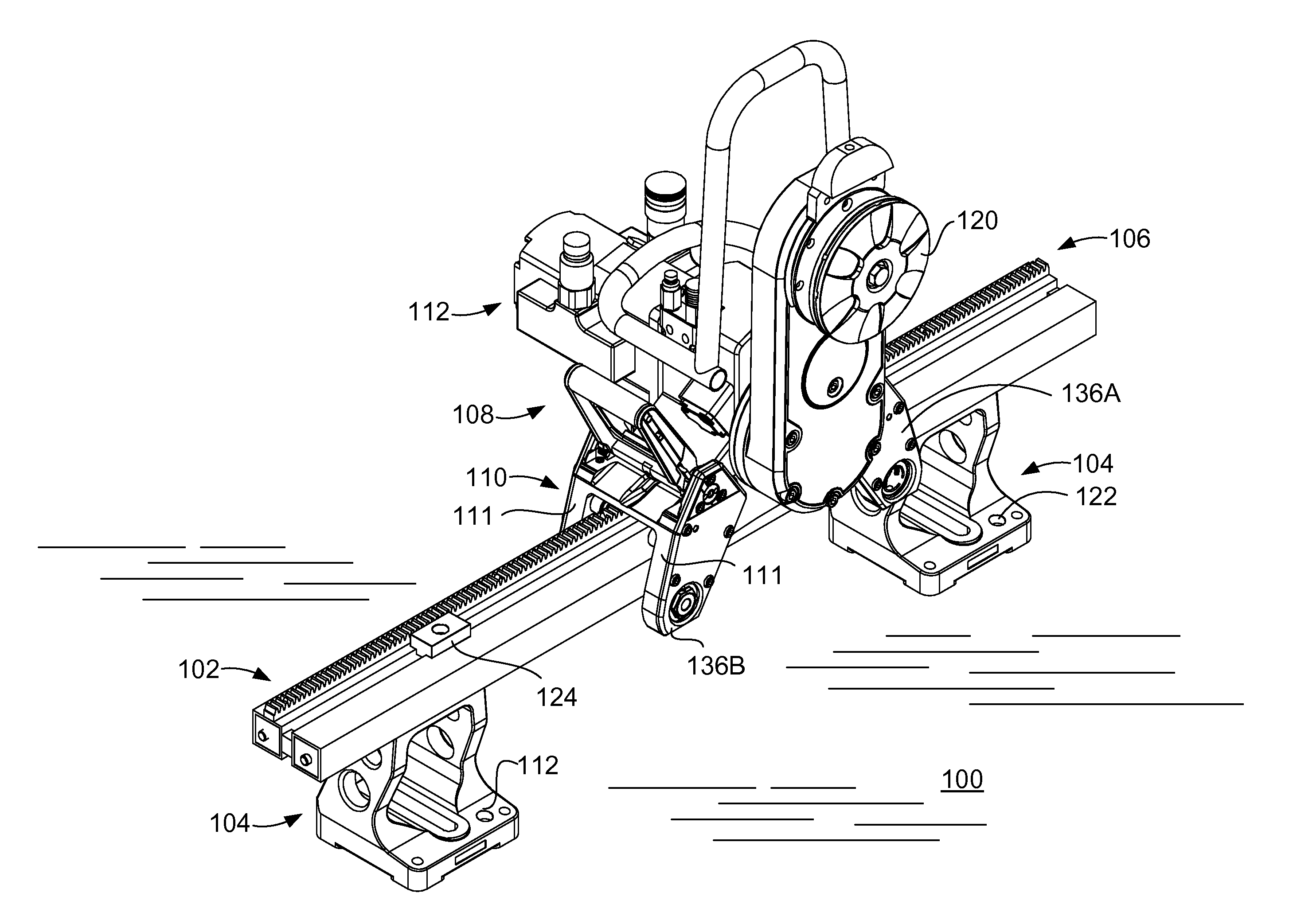 Methods and apparatus for movable machining tools, including for wall saws
