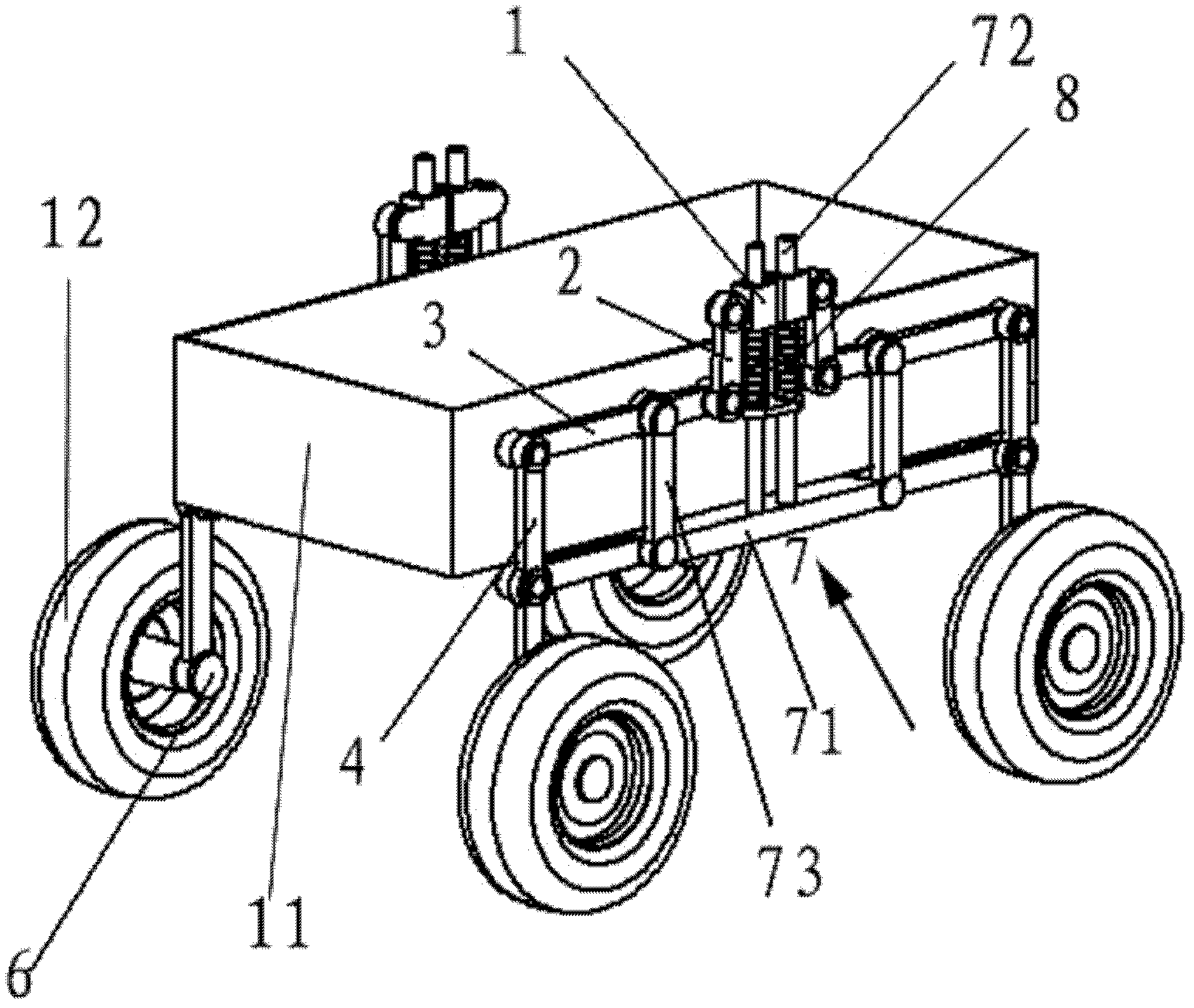 Vehicle chassis height regulating suspension and vehicle with same