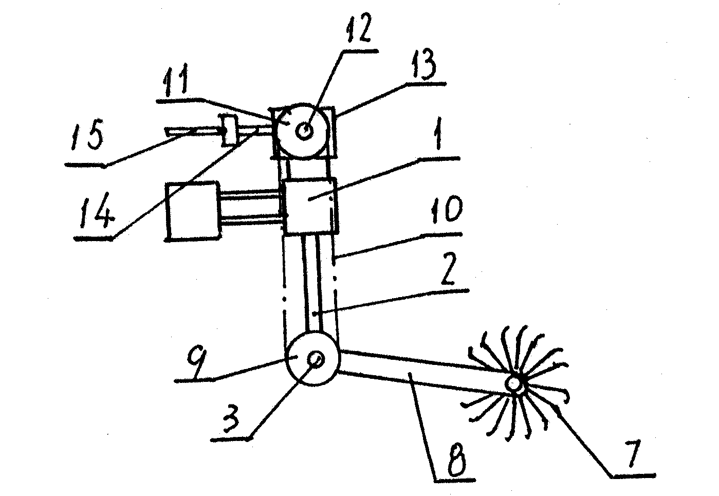 Extirpator capable of using tractor to output power to drive weeding tooth assembly to rotate