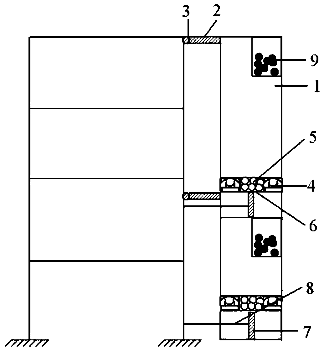 Pendulum type external elevator shaft system with multi-stage frequency modulation function