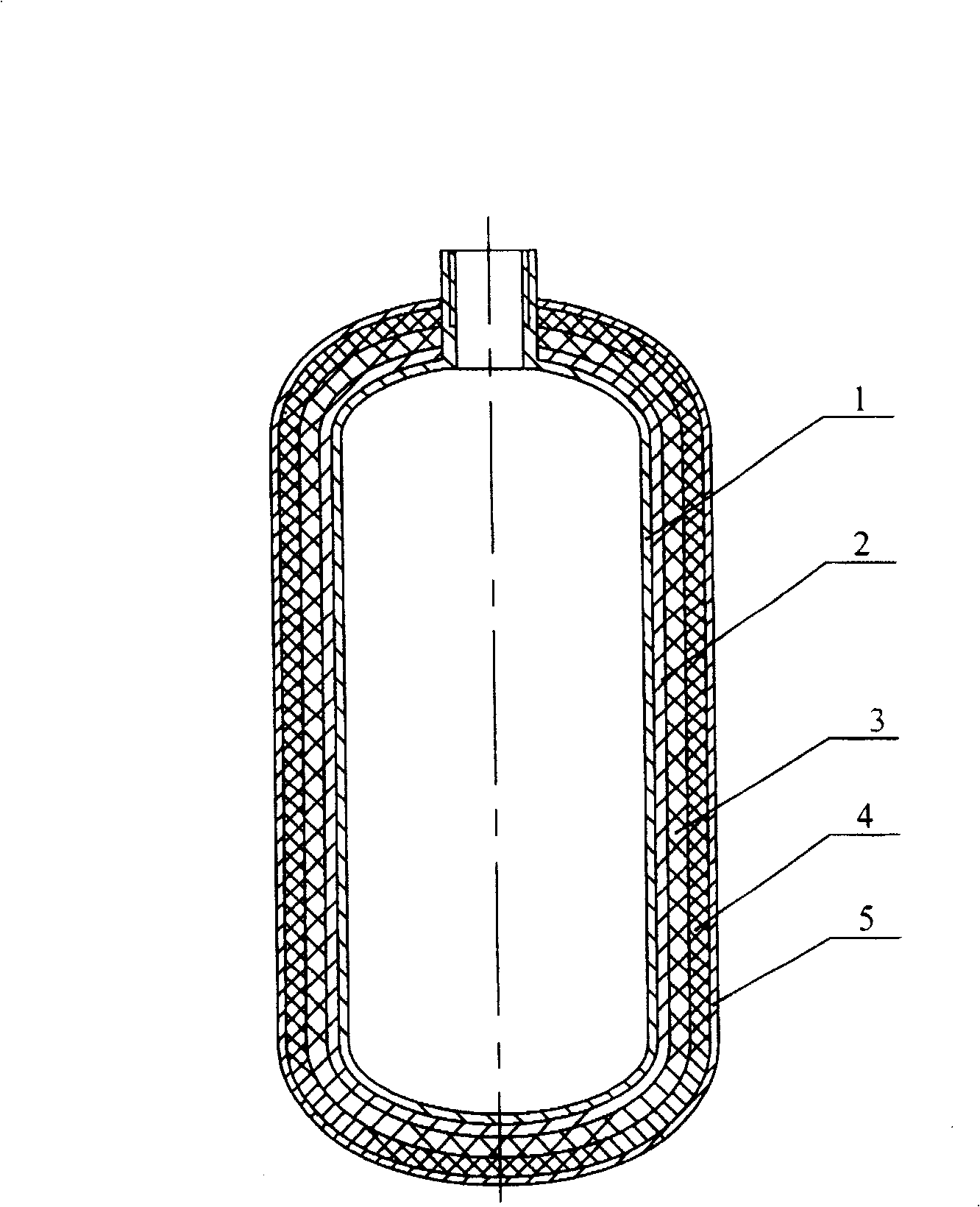 High pressure hydrogen storage bottle made of PBO fiber and carbon fiber mixed composite material and preparation method