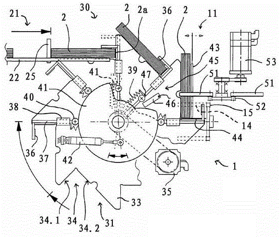 Device for conveying book blocks into the intake channel of subsequent processing equipment