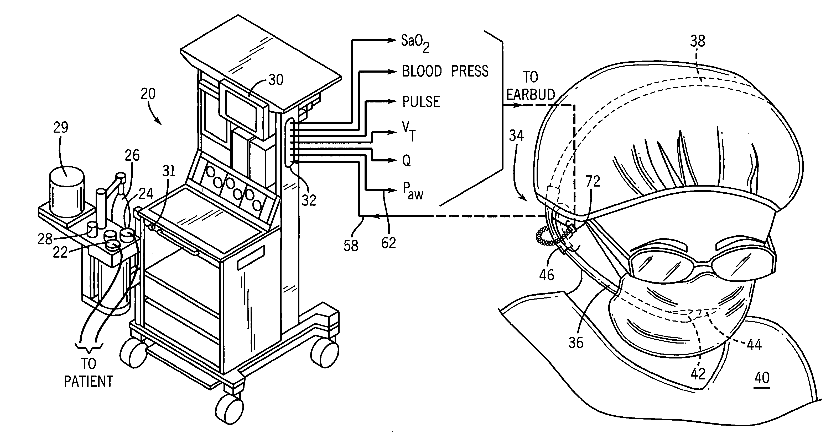 Arrangement and method for controlling operational characteristics of medical equipment