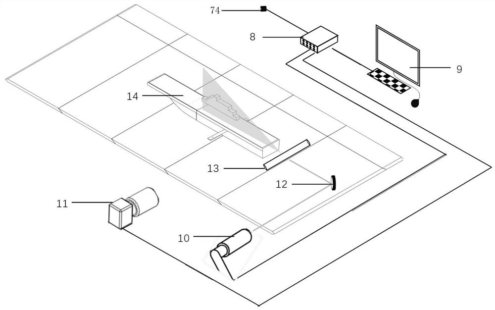 System and method for measuring flow field of large ship surface in wind tunnel test