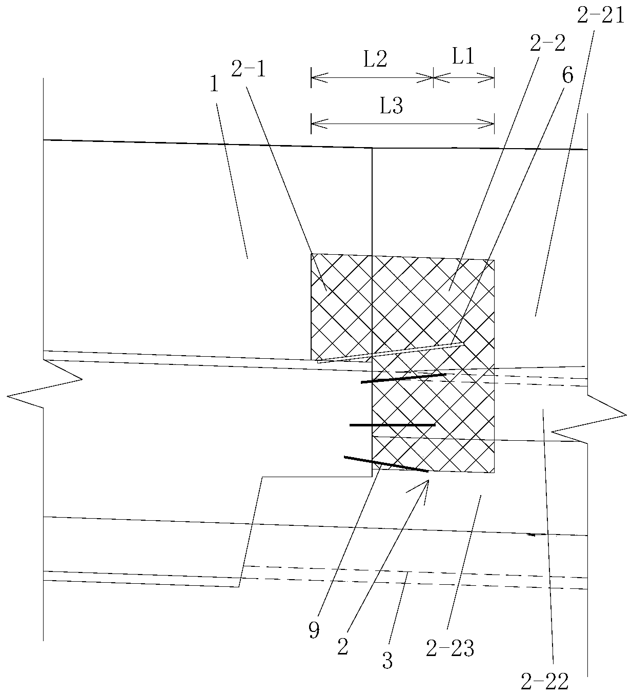 Surrounding rock reinforcement method for junction tunnel section in upper-soft lower-hard stratum constructed adopting shield method and mining method