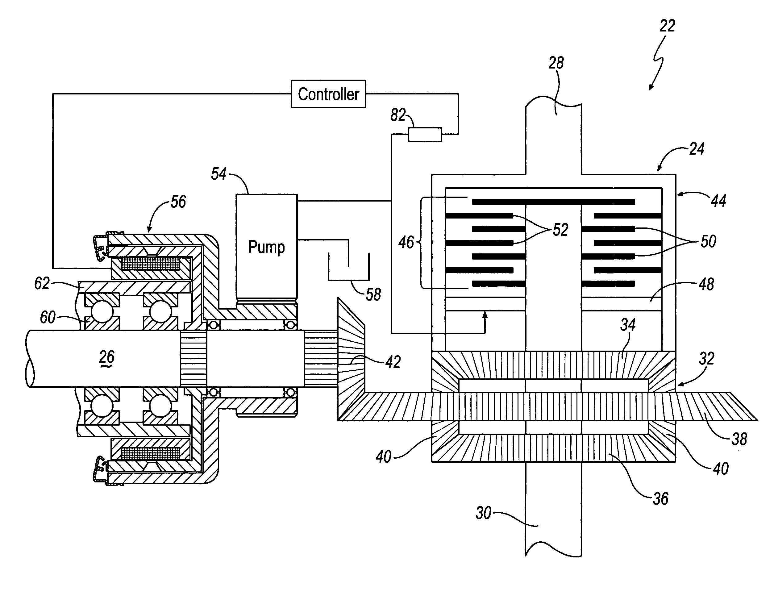 Vehicle differential including pump with variable-engagement clutch
