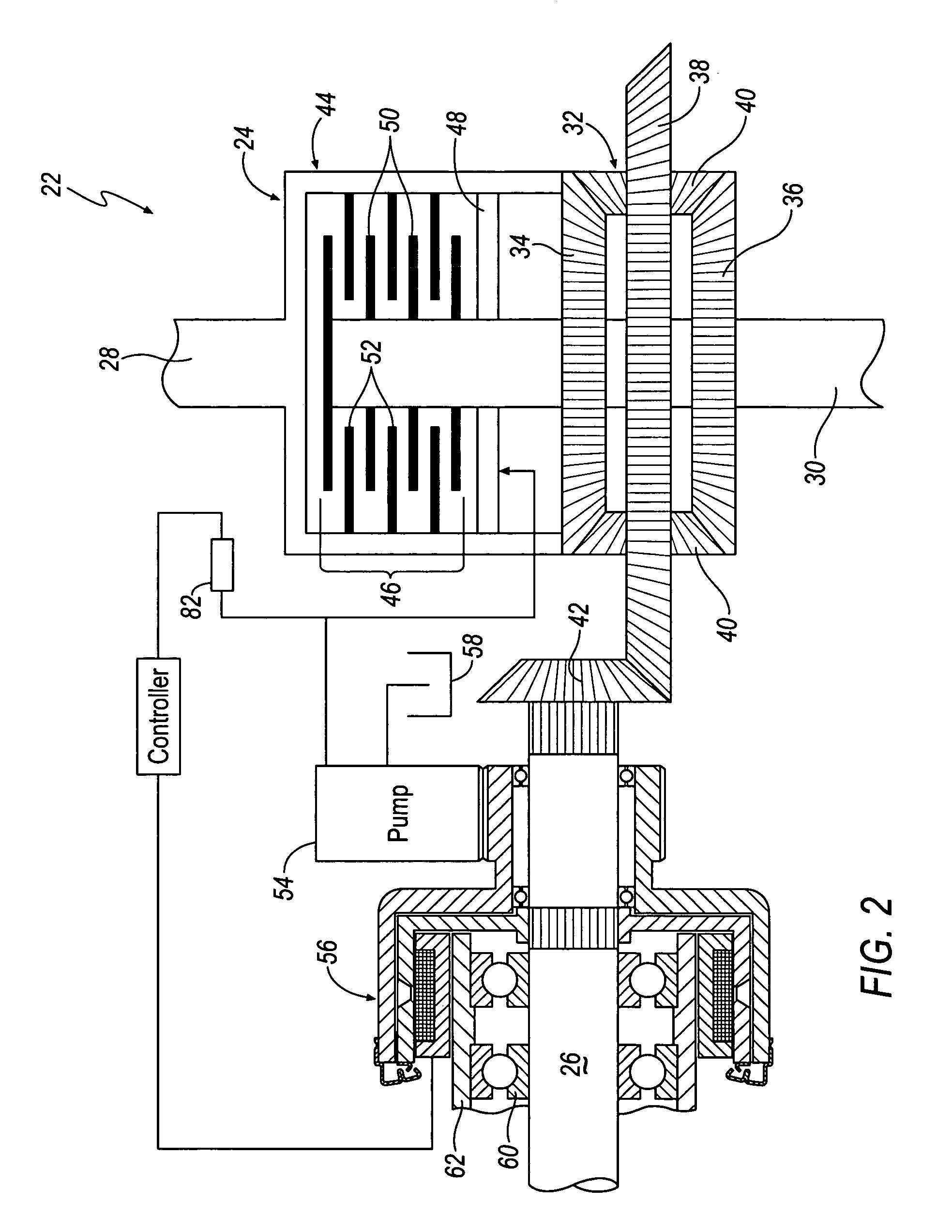 Vehicle differential including pump with variable-engagement clutch