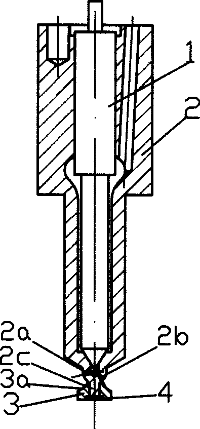 Guide table type oil jet nozzle