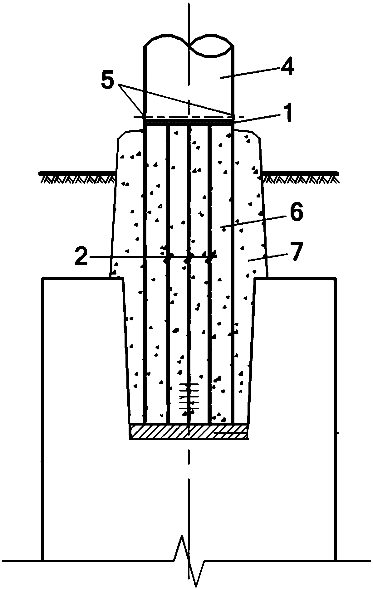 Device for controlling pouring height of concrete at lower end of framework, and using method thereof