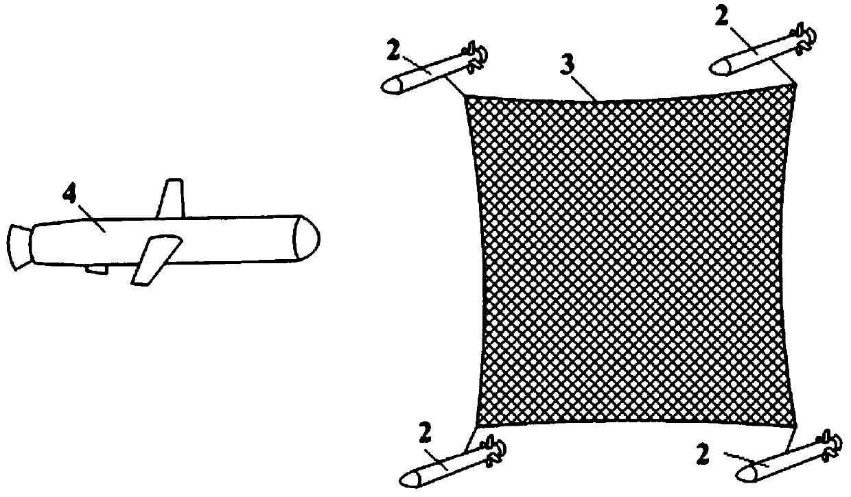 Cruise missile intercept device based on rope net capture