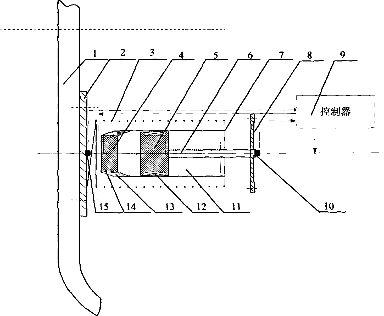 Automobile collision buffering device based on magnetic converting technique and buffering energy-absorbing method