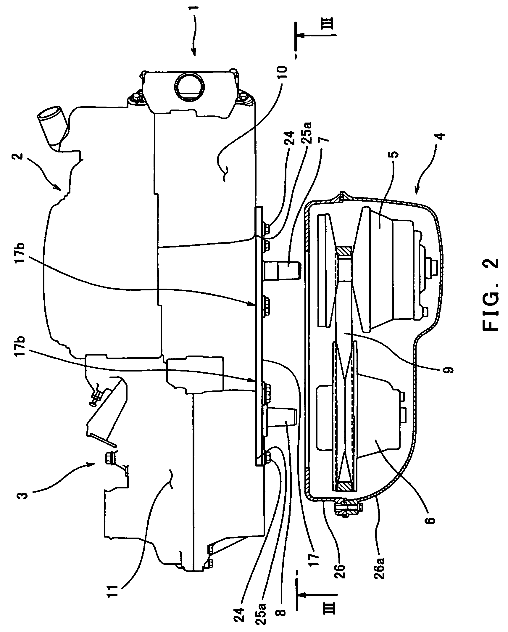 Utility vehicle and assembly of engine and transmission for utility vehicle