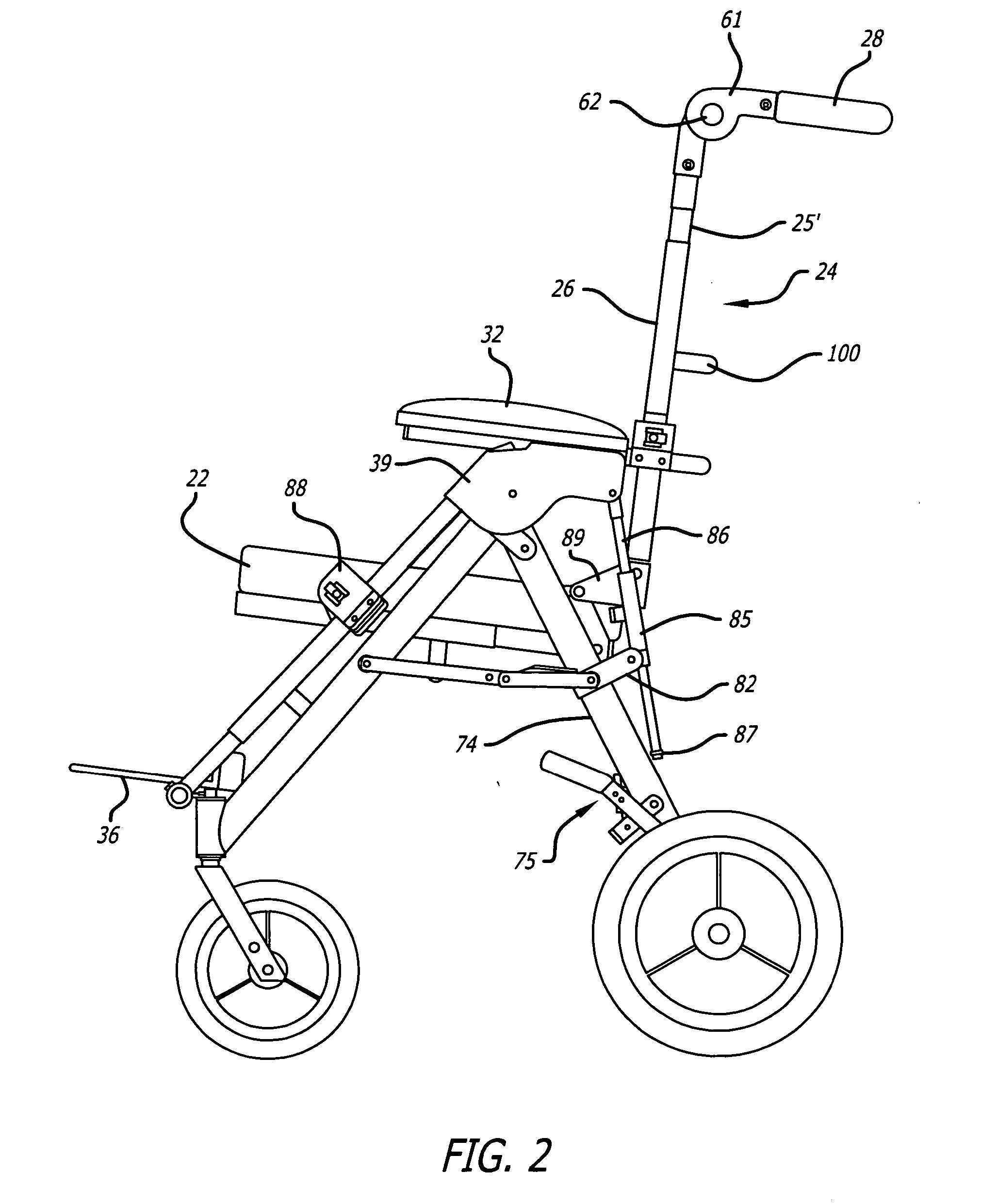Center-of-gravity tilt-in-space wheelchair