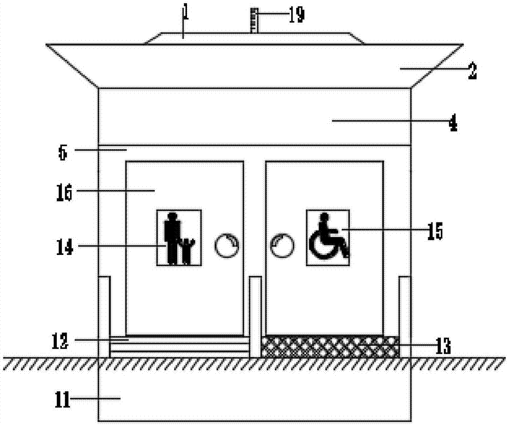 Outdoor man public toilet structure