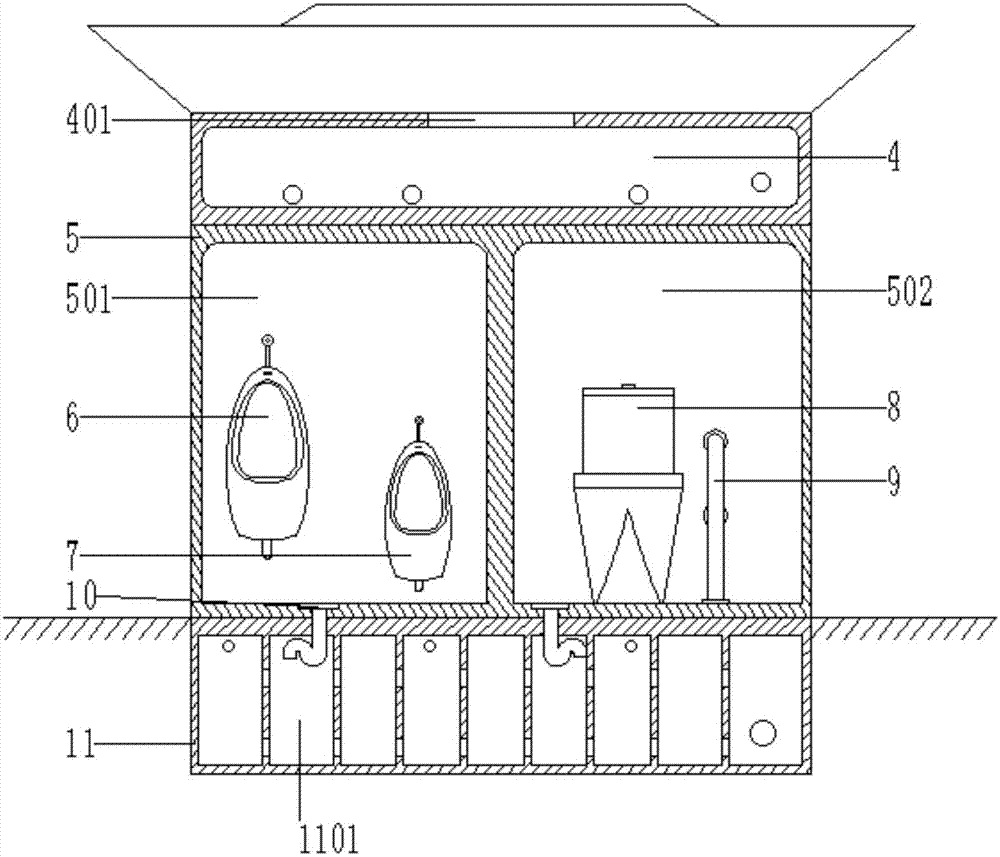 Outdoor man public toilet structure