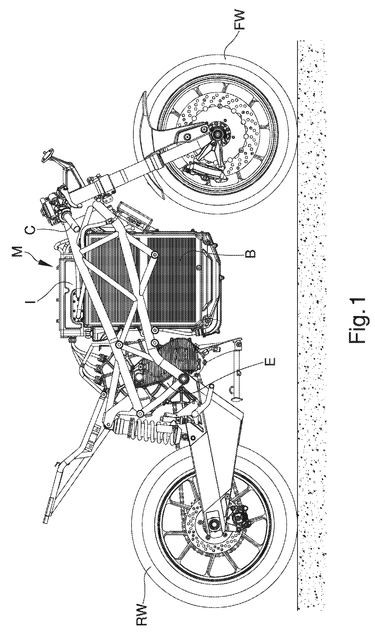 Electric motorcycle with wheel anti-lock system