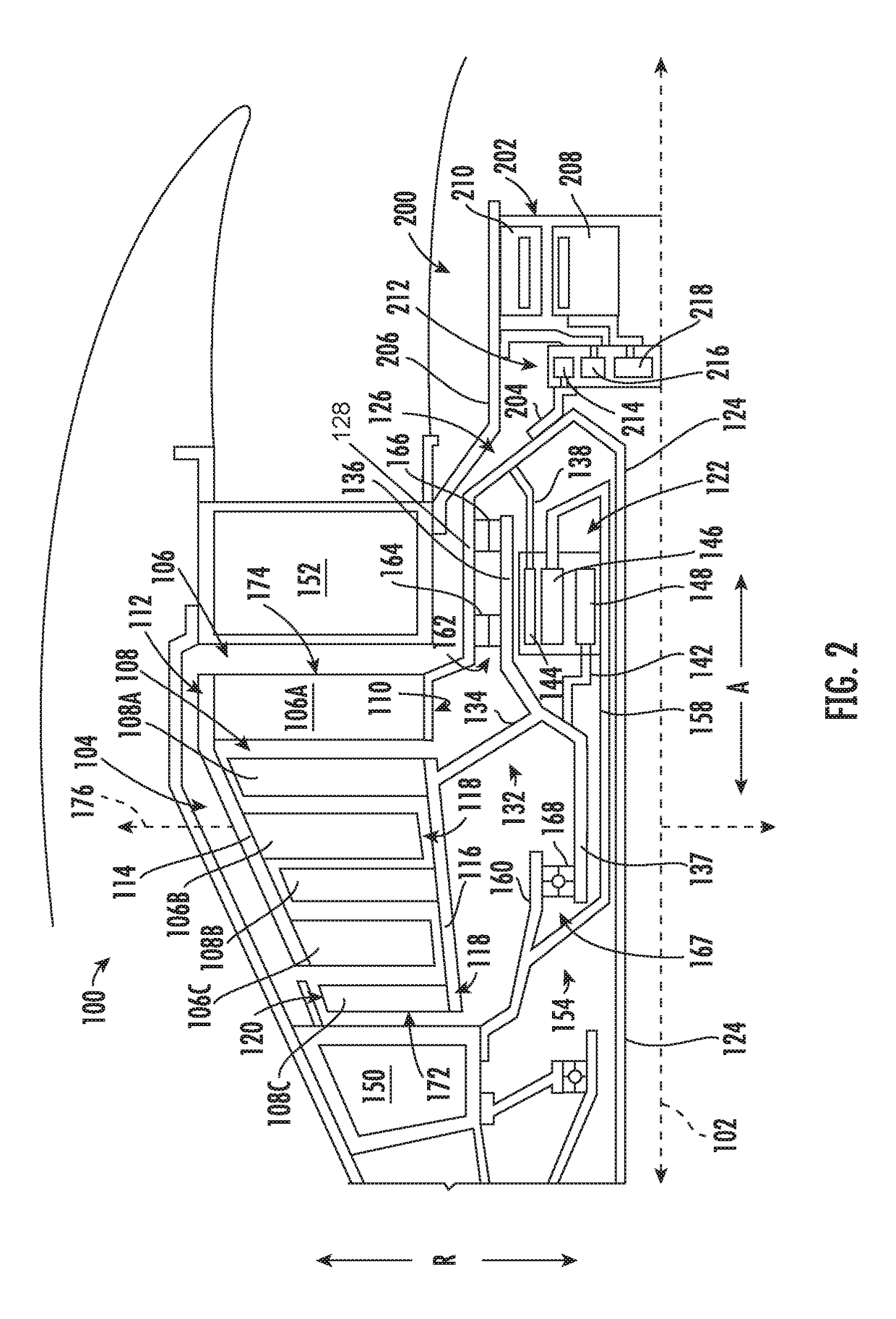 Turbomachine with Alternatingly Spaced Turbine Rotor Blades