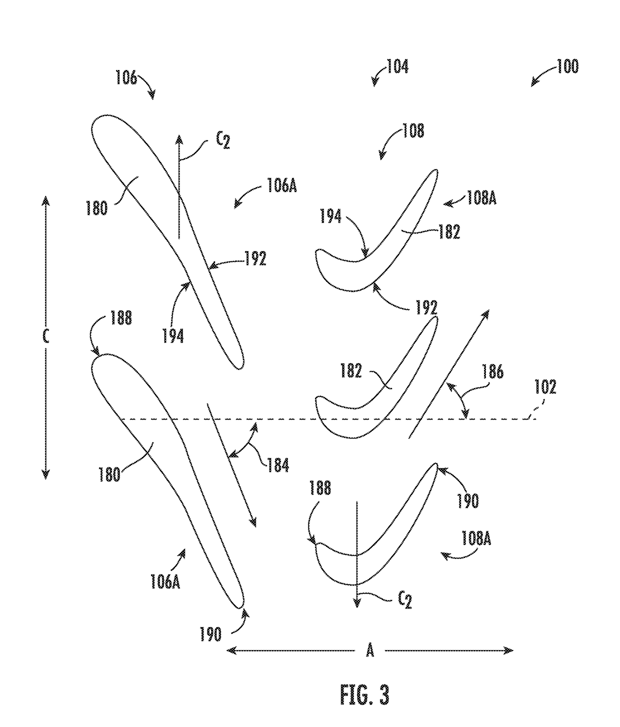 Turbomachine with Alternatingly Spaced Turbine Rotor Blades