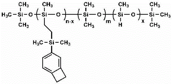 Benzocyclobutene silicone oil resin and preparation method thereof