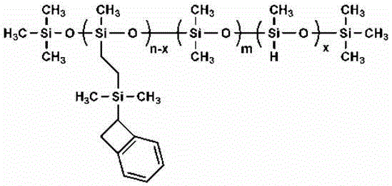 Benzocyclobutene silicone oil resin and preparation method thereof