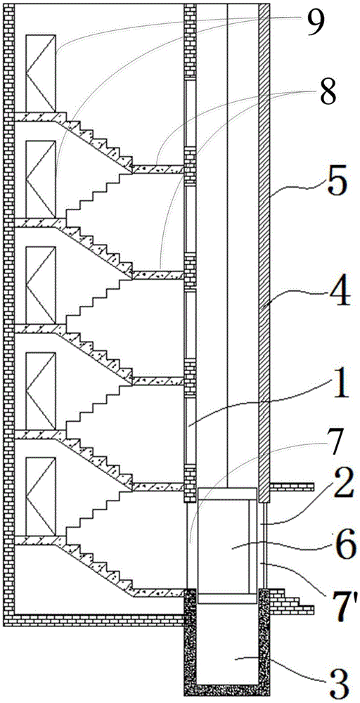 Method for adding elevator in existing building