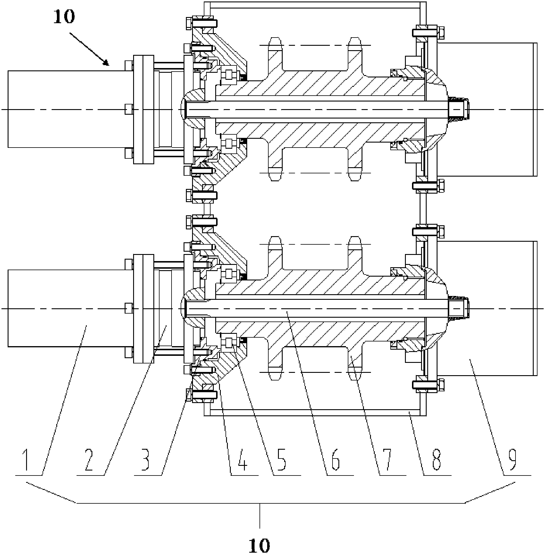 Injection head driving device for coiled tubing