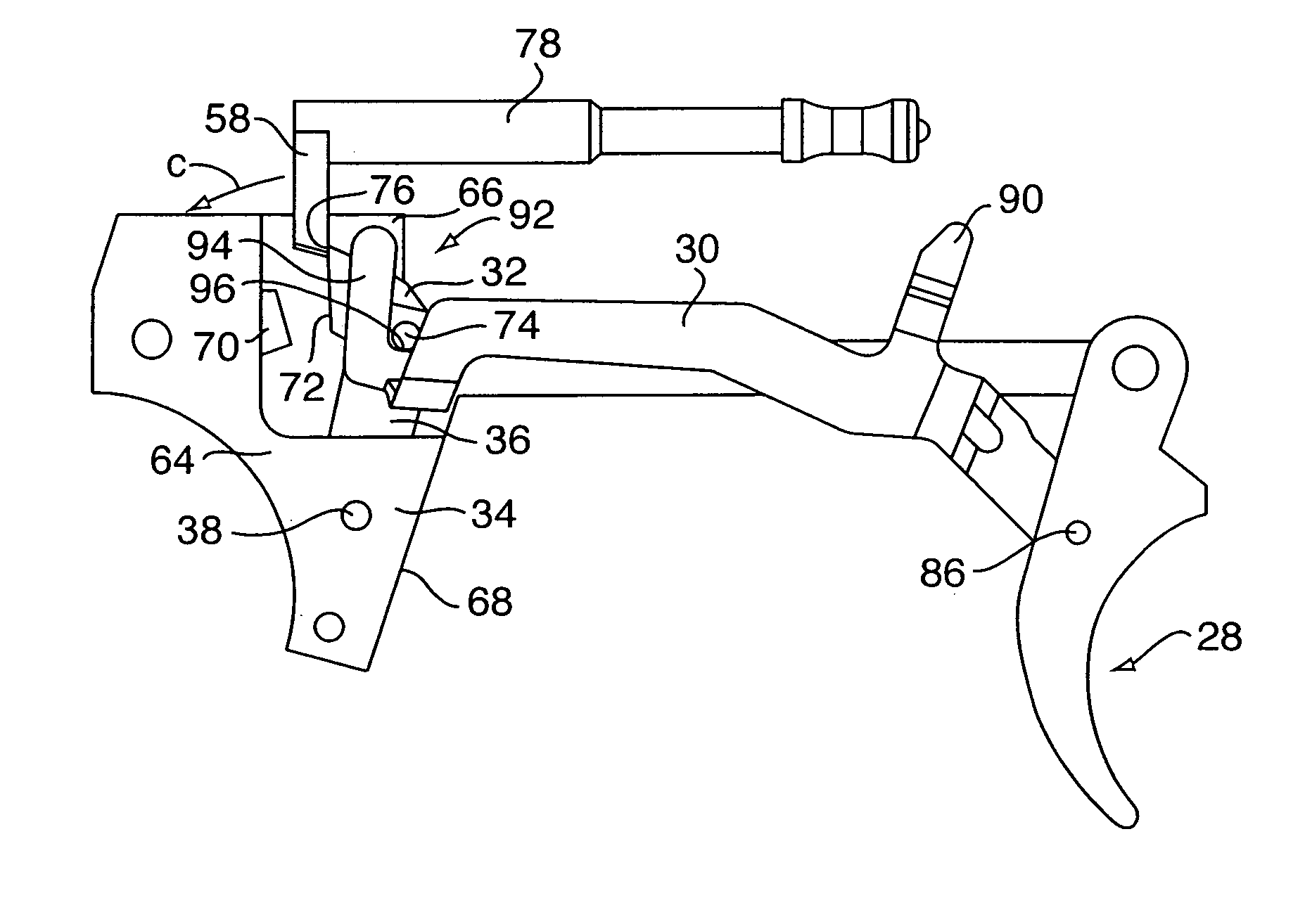 Firing mechanism for semi-automatic pistols