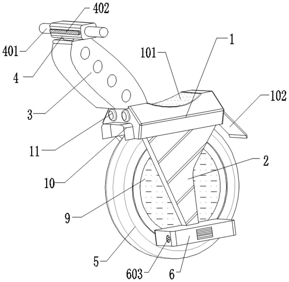 Self-balancing adjusting device of one-wheel motorcycle